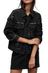 Куртка AllSaints WO048Z BELLA STUD DENIM JAC жіноча колір чорний перехідна
