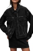 Куртка AllSaints WO048Z BELLA STUD DENIM JAC жіноча колір чорний перехідна