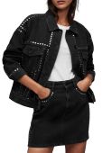 Куртка AllSaints WO048Z BELLA STUD DENIM JAC жіноча колір чорний перехідна