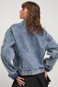 Джинсова куртка Moschino Jeans жіноча перехідна oversize колір блакитний (3641261)