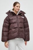 Куртка The North Face жіноча колір коричневий зимова oversize