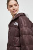 Куртка The North Face жіноча колір коричневий зимова oversize