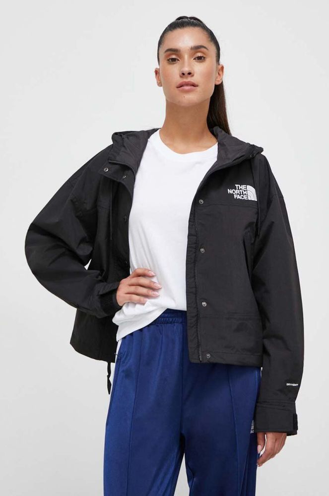 Куртка The North Face жіноча колір чорний перехідна oversize