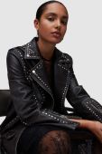 Шкіряна куртка AllSaints Billie жіноча колір чорний перехідна