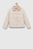 Дитяча джинсова куртка Guess колір бежевий