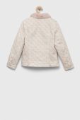 Дитяча джинсова куртка Guess колір бежевий