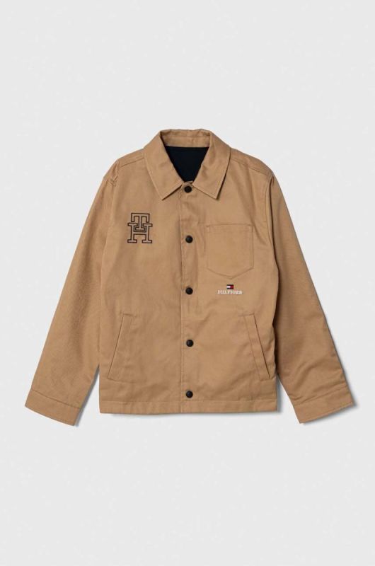 Дитяча двостороння куртка Tommy Hilfiger колір бежевий (3376731)