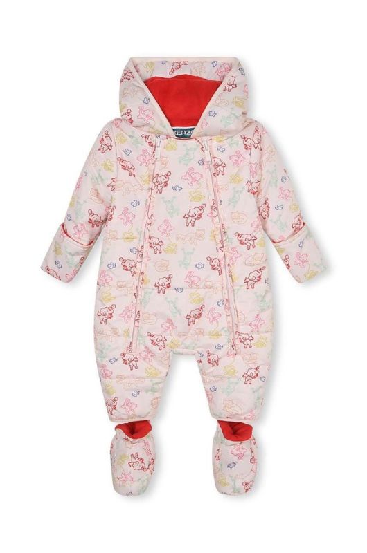 Дитячий зимовий комбінезон Kenzo Kids колір рожевий