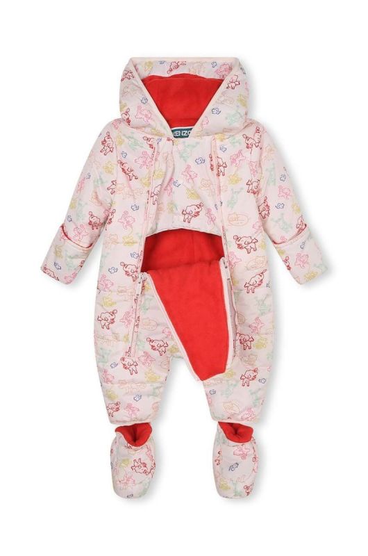 Дитячий зимовий комбінезон Kenzo Kids колір рожевий фото 2