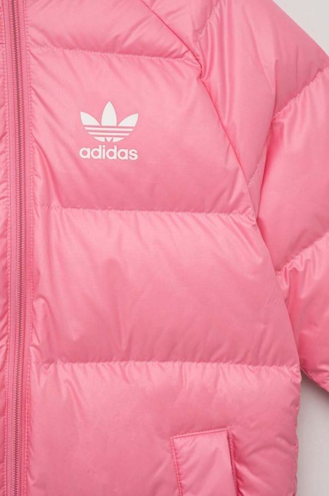 Дитяча пухова куртка adidas Originals колір рожевий фото 3