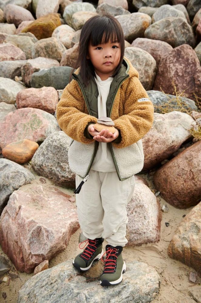 Дитяча двостороння куртка Liewood колір коричневий