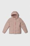Дитяча пухова куртка The North Face G NORTH DOWN FLEECE LINED PARKA колір рожевий