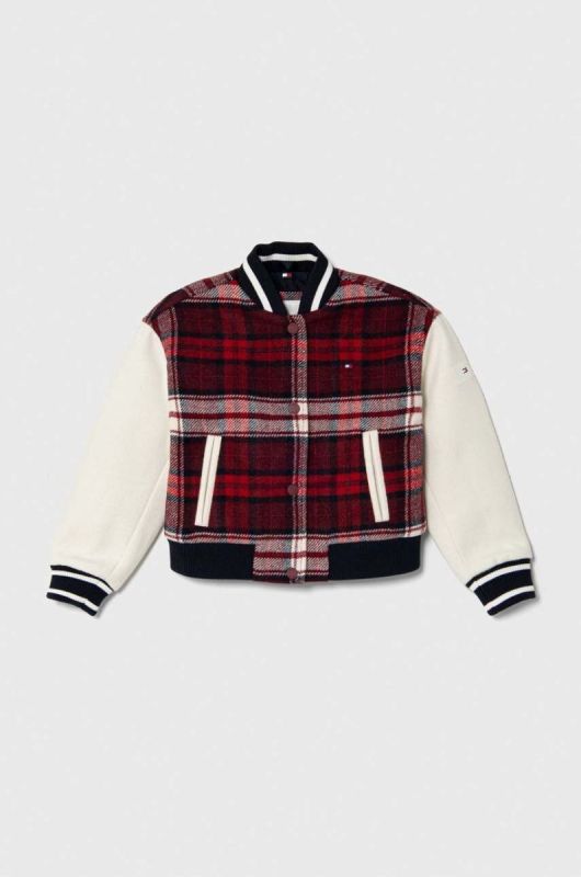 Дитяча куртка-бомбер з домішкою вовни Tommy Hilfiger колір червоний (3641265)