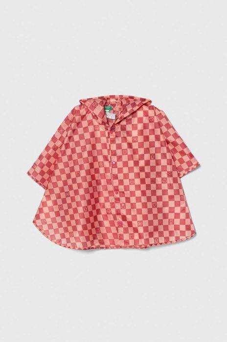 Дитяче протидощове пончо United Colors of Benetton колір рожевий