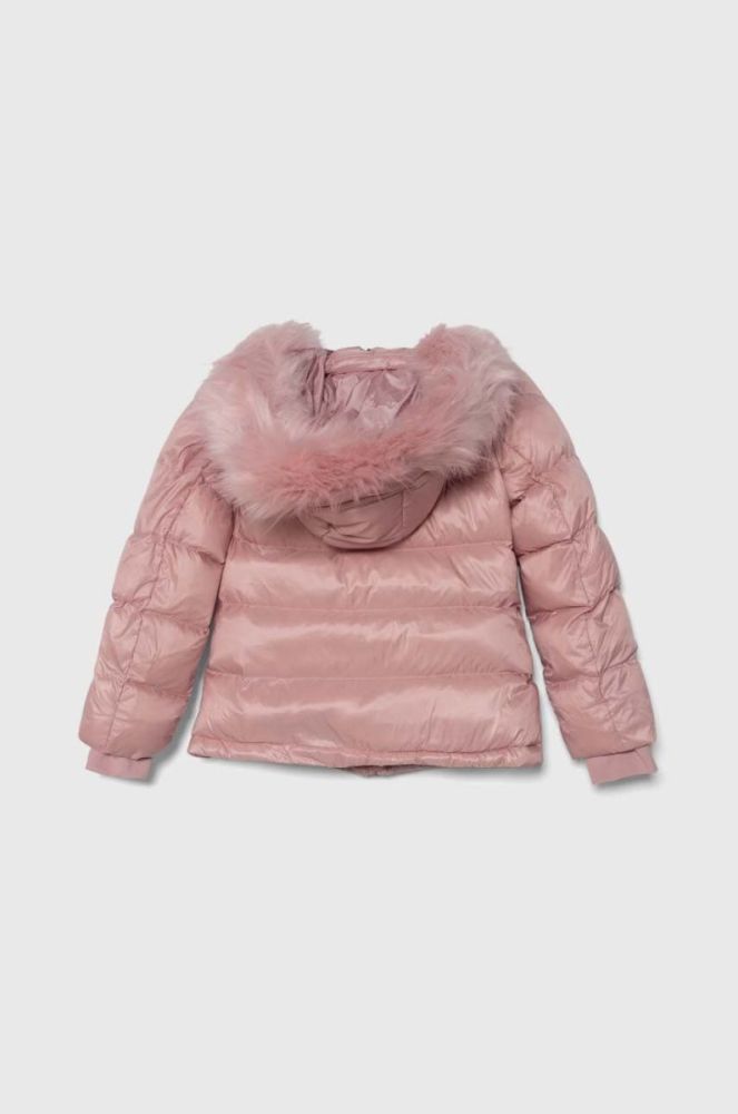 Дитяча пухова куртка Guess колір рожевий фото 2