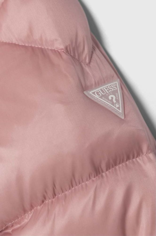 Дитяча пухова куртка Guess колір рожевий фото 3