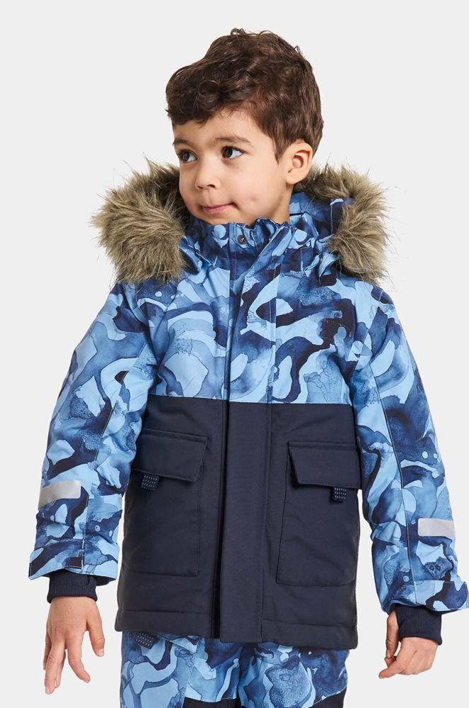 Дитяча зимова куртка Didriksons POLARBJ?RN PR PAR колір блакитний