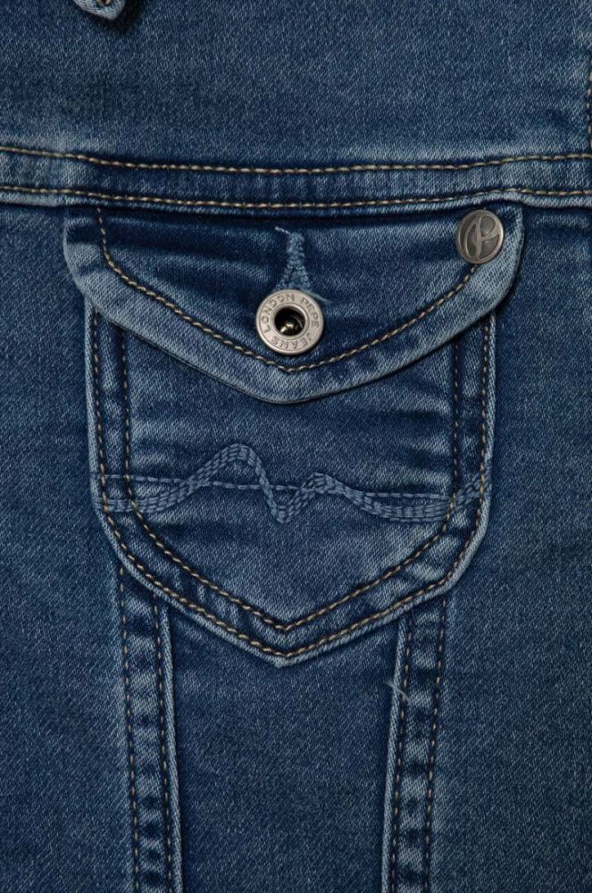 Дитяча джинсова куртка Pepe Jeans New Berry колір блакитний фото 3