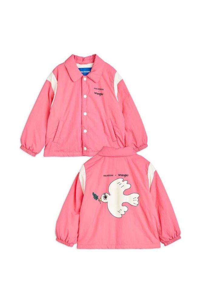 Дитяча куртка Mini Rodini Mini Rodini x Wrangler колір рожевий фото 2