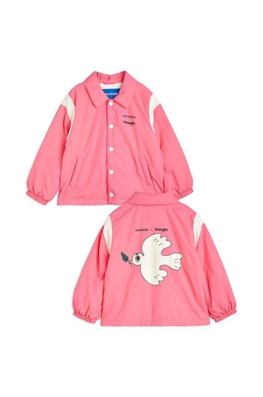 Дитяча куртка Mini Rodini Mini Rodini x Wrangler колір рожевий фото 2