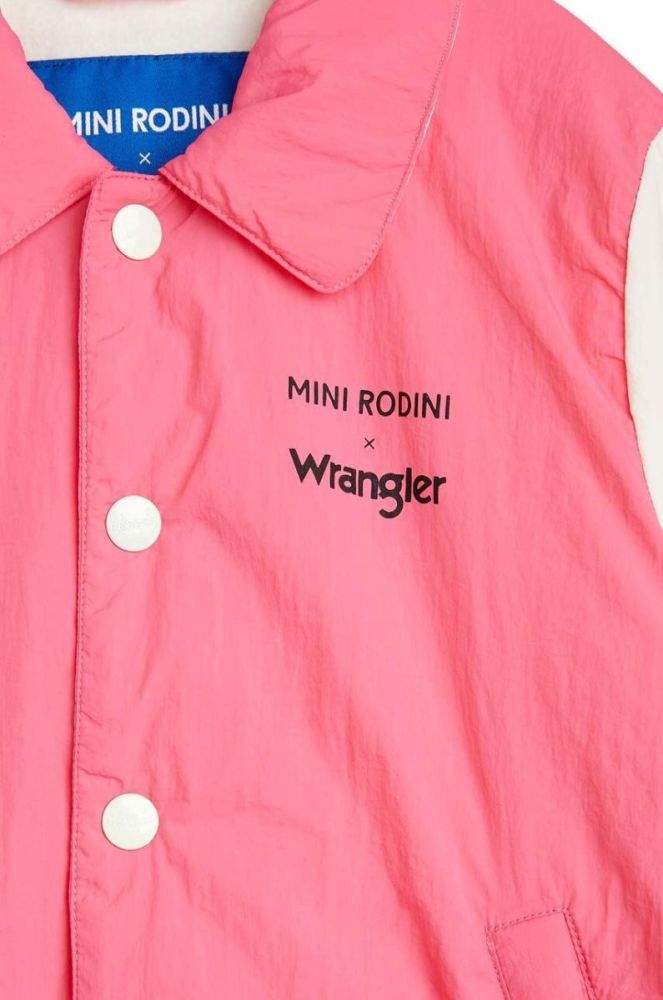 Дитяча куртка Mini Rodini Mini Rodini x Wrangler колір рожевий фото 5