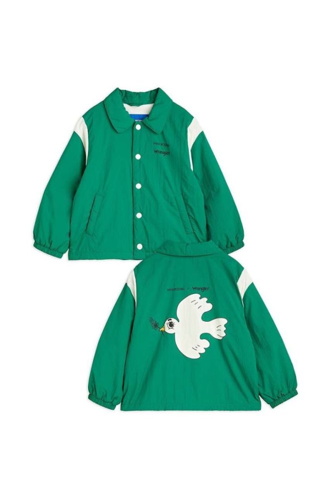 Дитяча куртка Mini Rodini Mini Rodini x Wrangler колір зелений фото 2