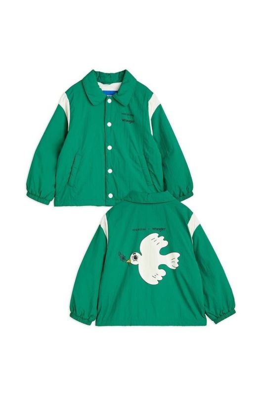 Дитяча куртка Mini Rodini Mini Rodini x Wrangler колір зелений фото 2
