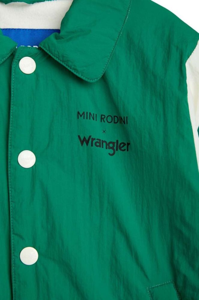 Дитяча куртка Mini Rodini Mini Rodini x Wrangler колір зелений фото 5