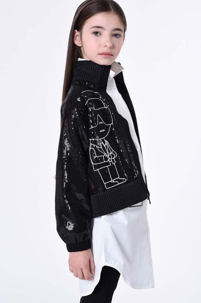Дитяча куртка-бомбер Karl Lagerfeld колір чорний (3559766)