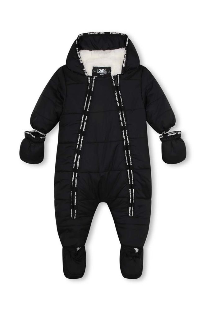 Дитячий зимовий комбінезон Karl Lagerfeld колір чорний