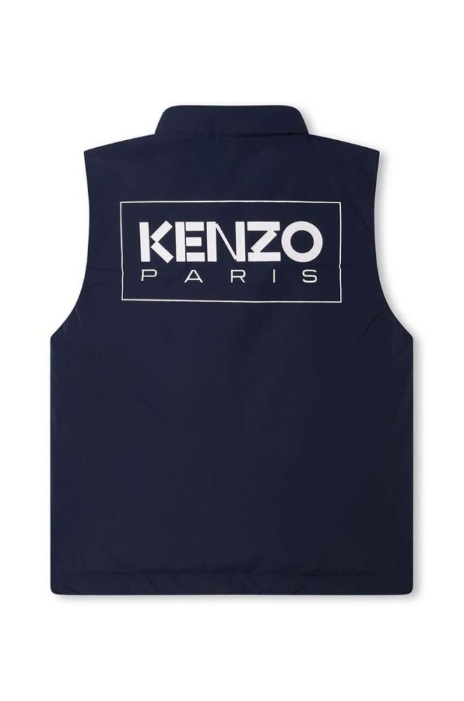 Пухова дитяча безрукавка Kenzo Kids колір блакитний фото 2