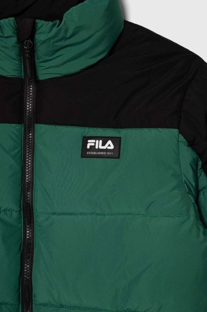 Дитяча куртка Fila THALWENDEN blocked puff jacket колір зелений фото 3