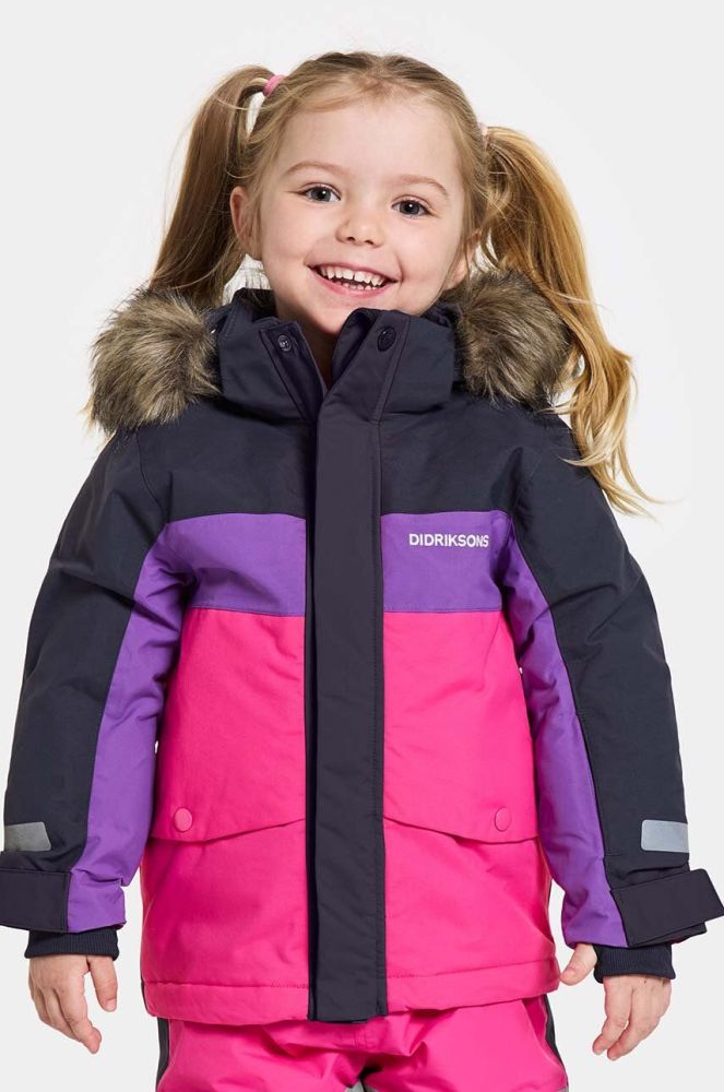 Дитяча зимова куртка Didriksons BJ?RVEN KIDS PARKA колір рожевий