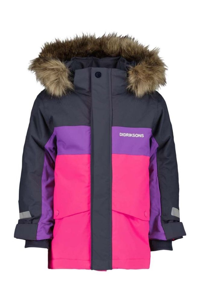 Дитяча зимова куртка Didriksons BJ?RVEN KIDS PARKA колір рожевий фото 2