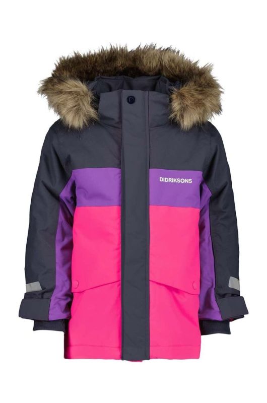 Дитяча зимова куртка Didriksons BJ?RVEN KIDS PARKA колір рожевий фото 2