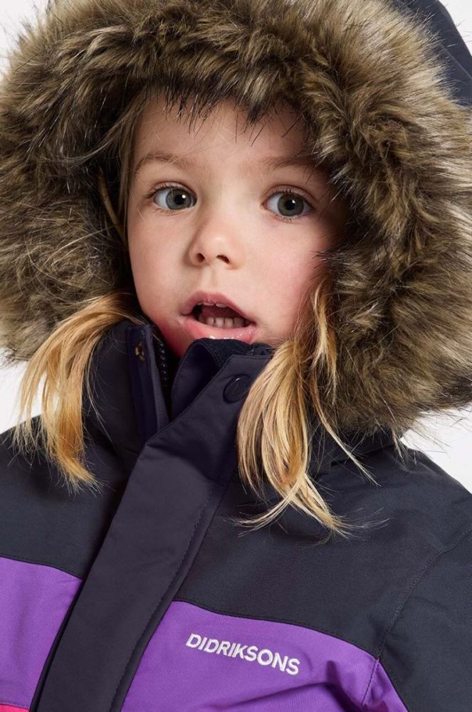 Дитяча зимова куртка Didriksons BJ?RVEN KIDS PARKA колір рожевий фото 4