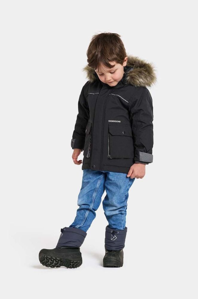 Дитяча зимова куртка Didriksons KURE KIDS PARKA колір чорний фото 6