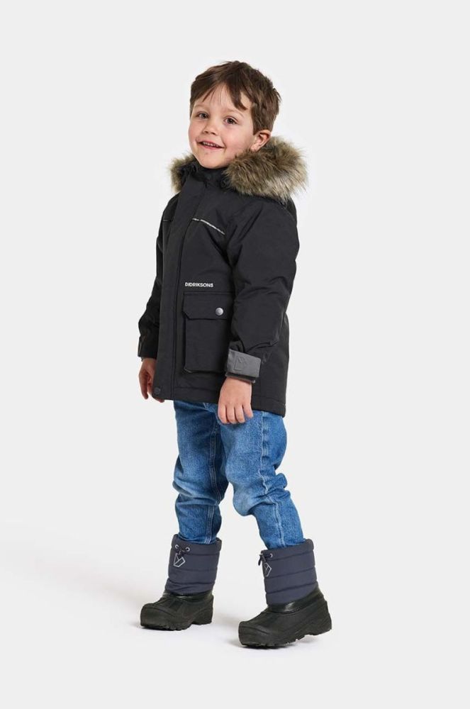 Дитяча зимова куртка Didriksons KURE KIDS PARKA колір чорний фото 7