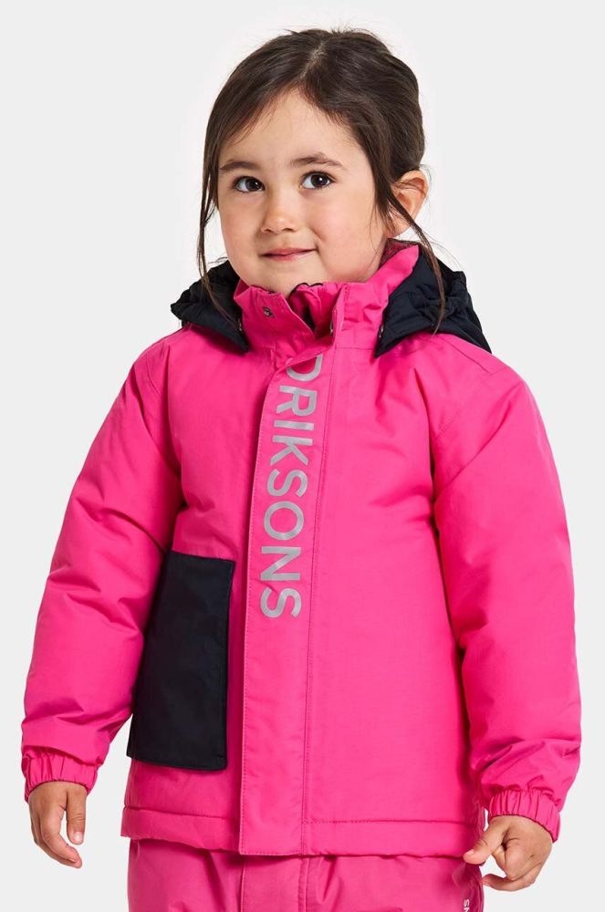 Дитяча зимова куртка Didriksons RIO KIDS JKT колір рожевий