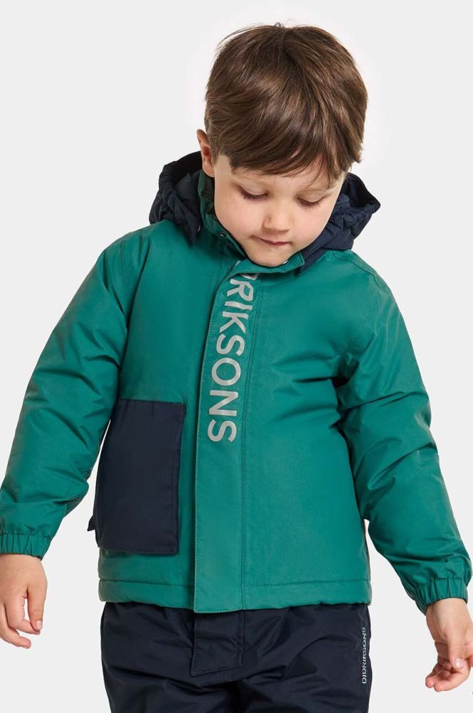 Дитяча зимова куртка Didriksons RIO KIDS JKT колір зелений