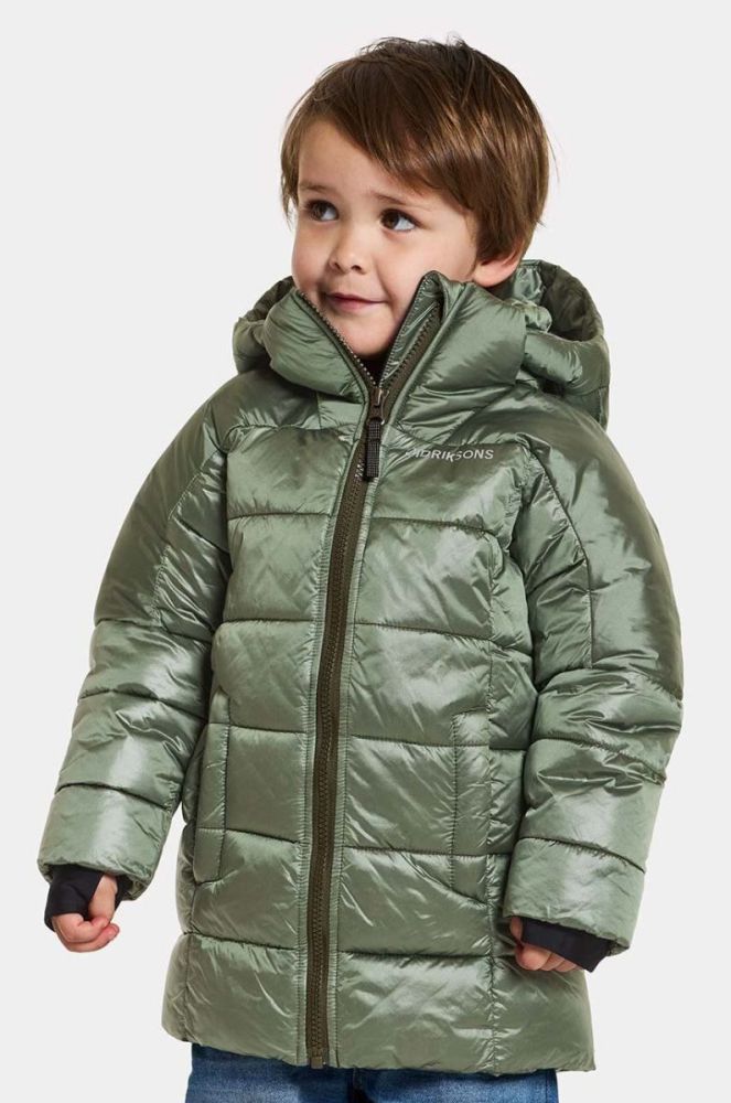 Дитяча куртка Didriksons TAJGAN KD PUFF PARKA колір зелений фото 4