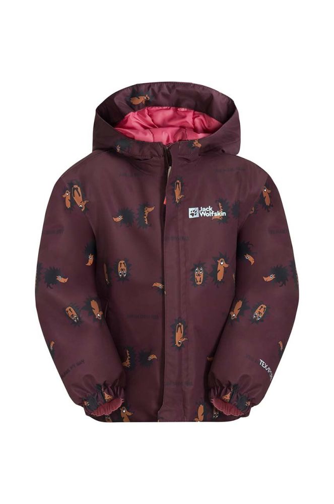 Дитяча куртка Jack Wolfskin GLEEL 2L INS PRINT колір бордовий