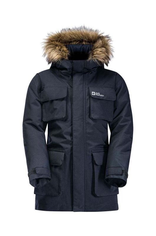 Дитяча куртка Jack Wolfskin GLACIER PEA колір чорний