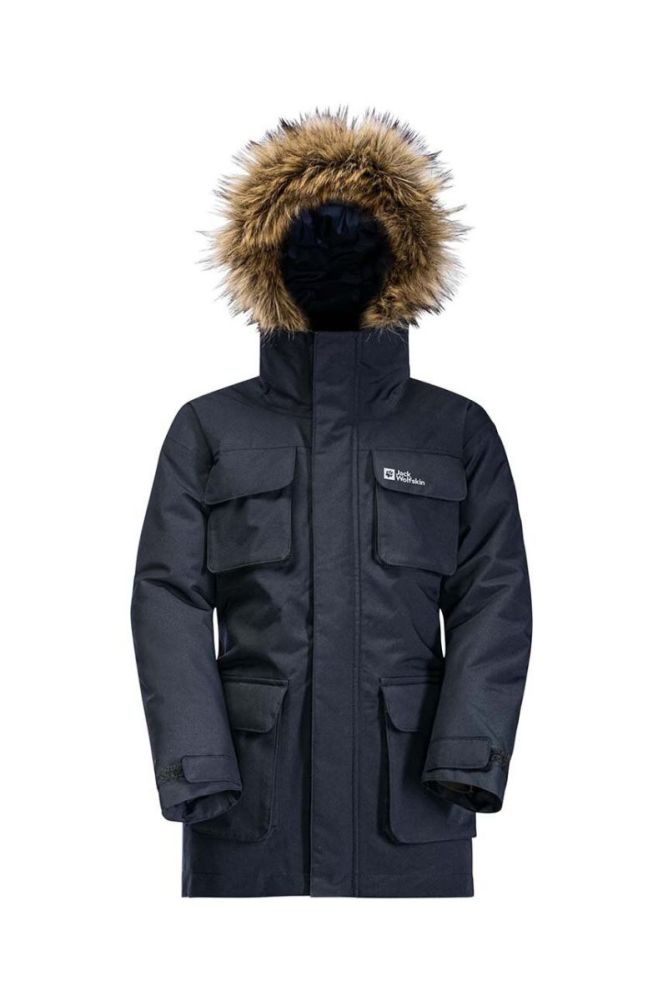 Дитяча куртка Jack Wolfskin GLACIER PEA колір чорний фото 2