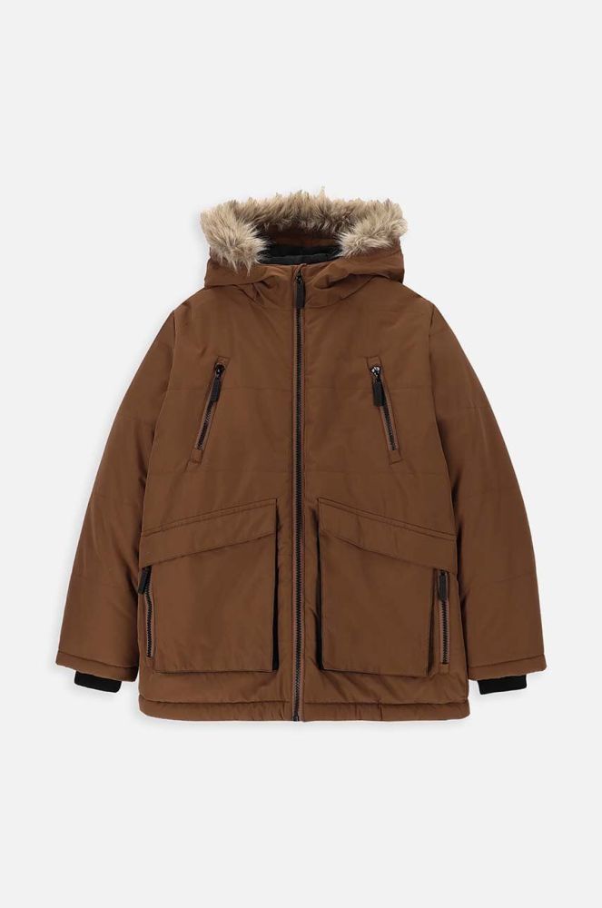 Дитяча зимова куртка Coccodrillo колір коричневий