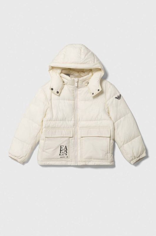 Дитяча куртка Emporio Armani колір бежевий