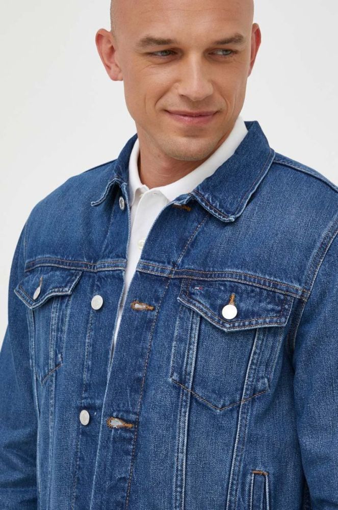 Джинсова куртка Tommy Hilfiger чоловіча колір синій перехідна фото 4