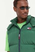 Пухова безрукавка Tommy Jeans чоловічий колір зелений зимовий