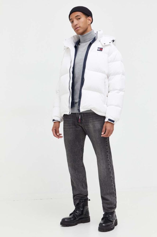 Пухова куртка Tommy Jeans чоловіча колір білий зимова (3369669)