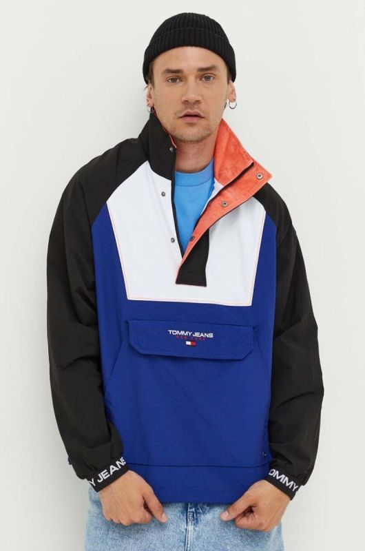 Куртка Tommy Jeans чоловіча колір синій перехідна oversize